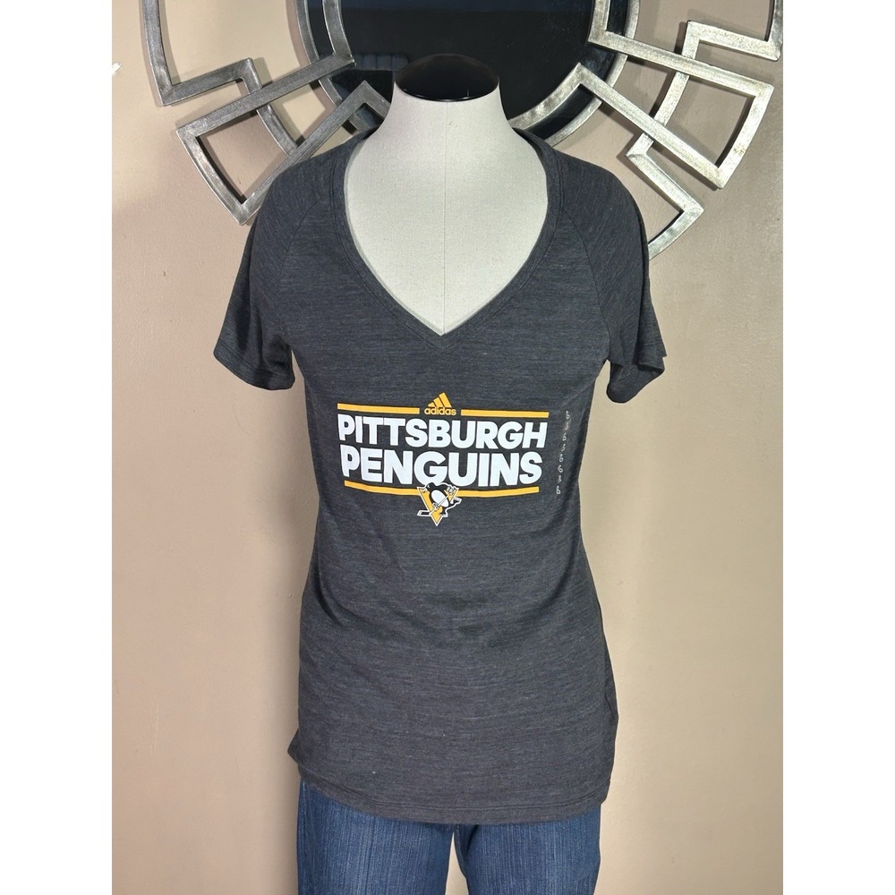 Pittsburgh Penguins NHL Women's Adidas‎ NHL Dassler Tri-Blend T-Shirt Size L
